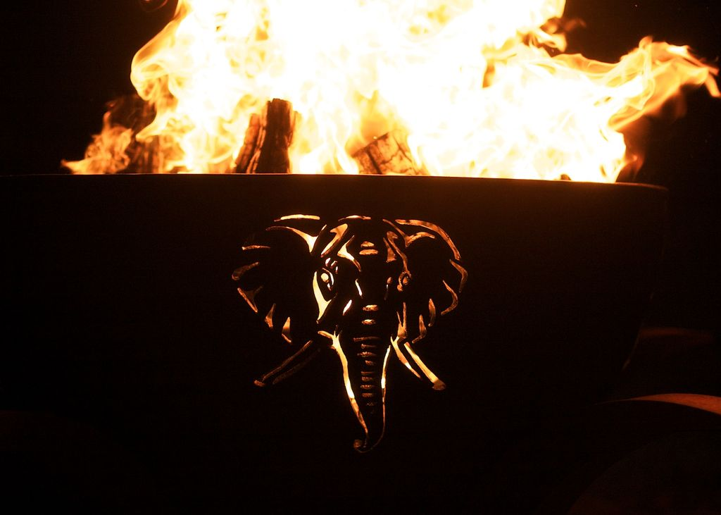 Africa's Big Five fire pit lifestyle photo