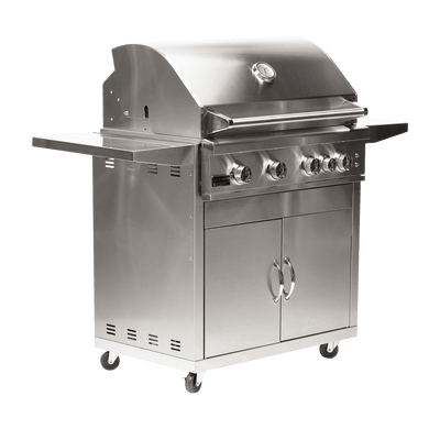 Broilmaster B-Series Deluxe 32-Inch Marine Grade Freestanding Stainless Steel Gas Grill with Rear Infrared Burner