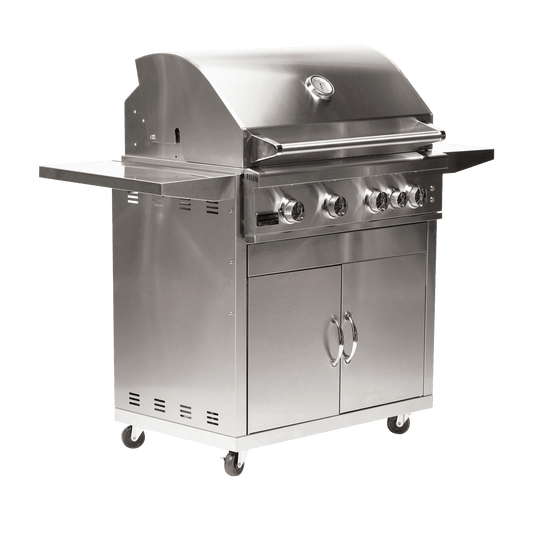 Broilmaster B-Series Deluxe 32-Inch Marine Grade Freestanding Stainless Steel Gas Grill with Rear Infrared Burner