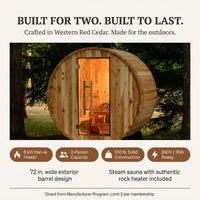 Duet 2-Person Outdoor Barrel Sauna — Results & Stats