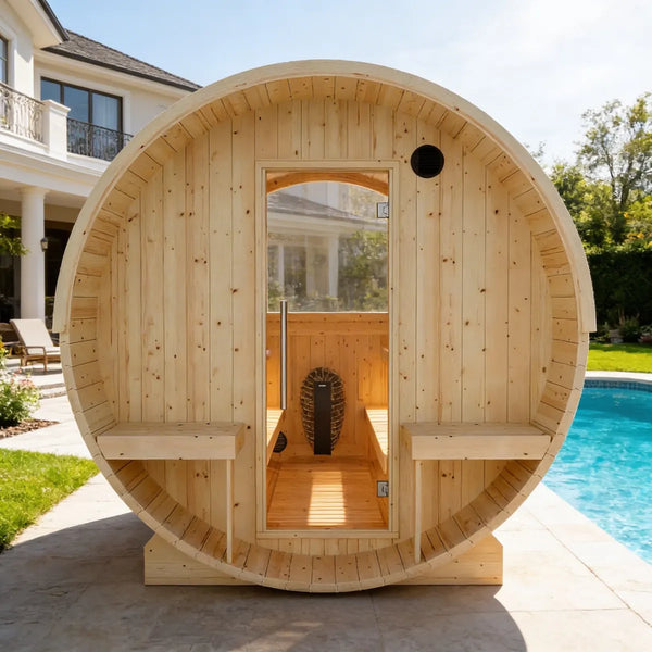 Helsinki Finnish Barrel Sauna with Terrace and WiFi Heater