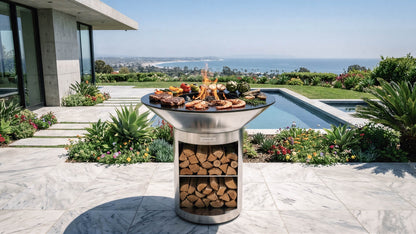 Arteflame 40″ Platinum Series — Stainless Fire Bowl Flat-Top Grill with Storage Base: Contemporary All-Stainless Steel, Built for Steakhouse Results