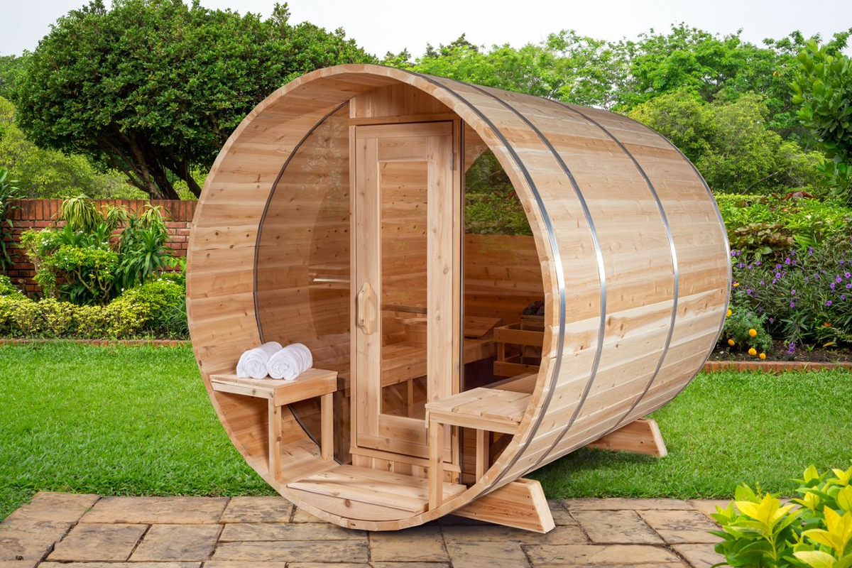 CT Serenity MP Barrel Sauna front closed door view