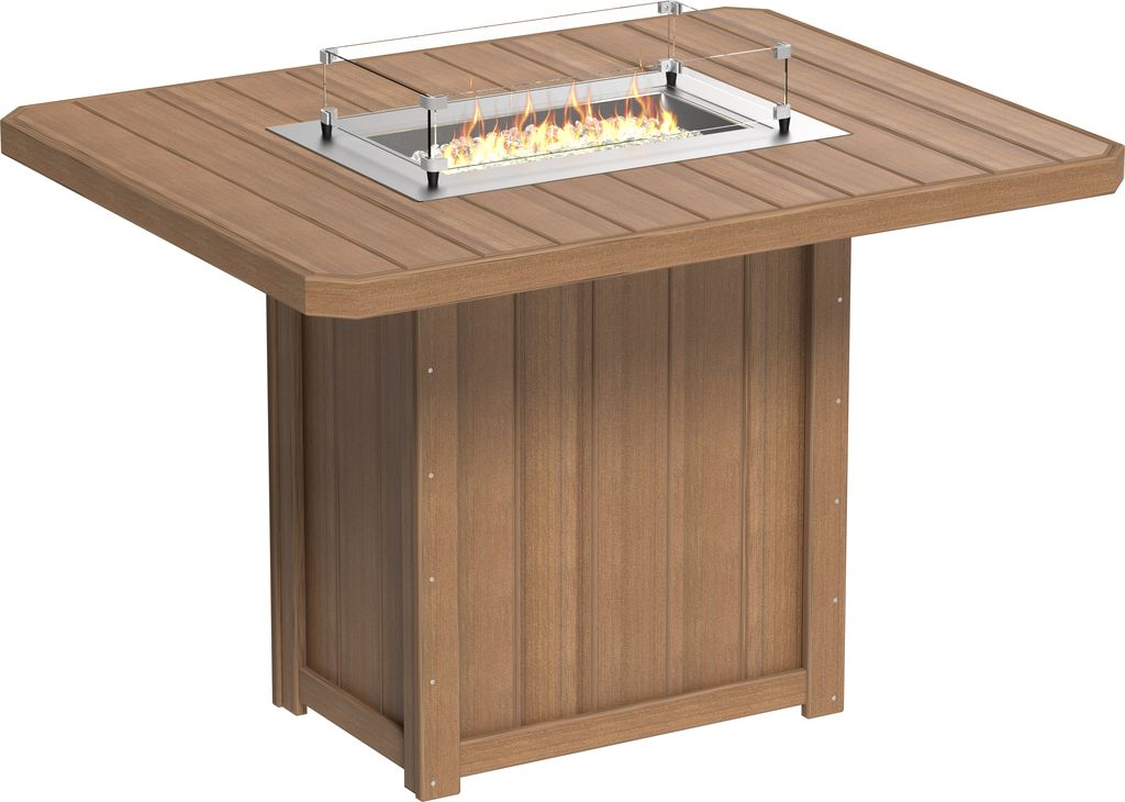 LFT62R Lumin Fire Table 62 inch Rectangular - close-up detail view