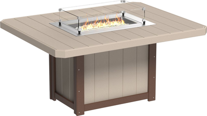 LFT62R Lumin Fire Table 62 inch Rectangular - large lifestyle view on patio