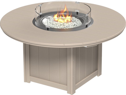 LFT60R Lumin Fire Table 60 inch Round - Antique Mahogany finish lifestyle view