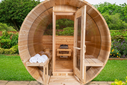 CT Serenity MP Barrel Sauna front open door view